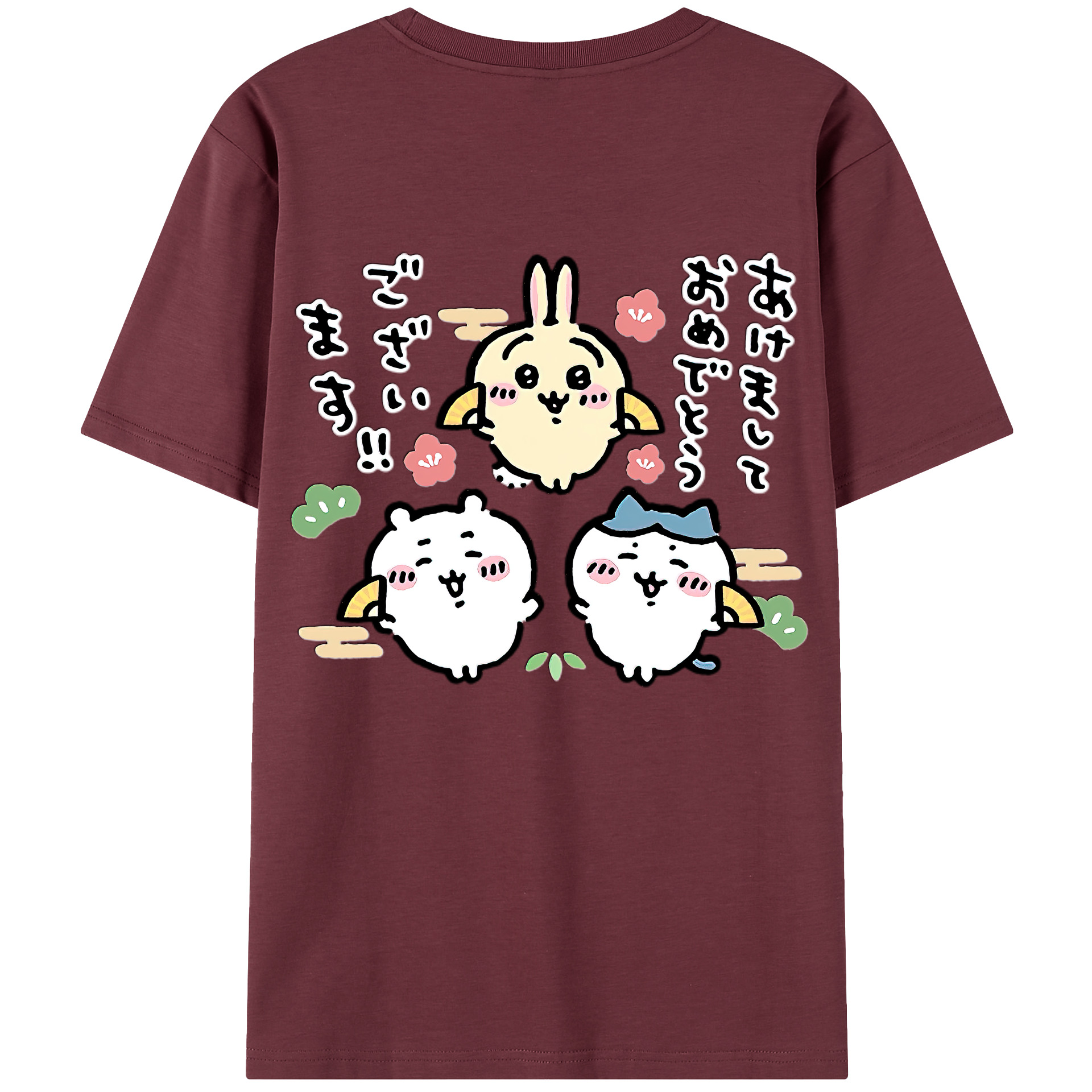 （画像用） ちいかわ ちいかわ Chii-kawa chiikawa 綿100％半袖Tシャツ（背面プリント）